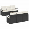 Zestaw Sof 7 pcs Czarny i kremowy polirattan