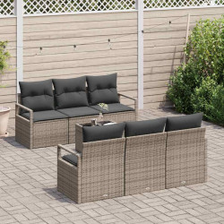 Zestaw Sof 7 pcs Szary polirattan