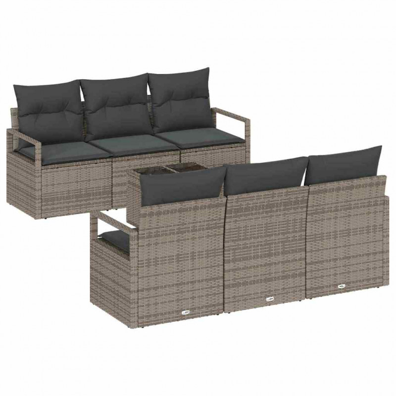 Zestaw Sof 7 pcs Szary polirattan