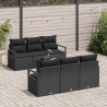 Zestaw Sof 7 pcs Czarny polirattan