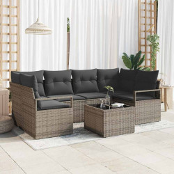 Zestaw Sof 7 pcs Szary polirattan