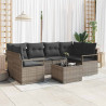 Zestaw Sof 7 pcs Szary polirattan