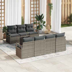 Zestaw Sof 8 pcs Szary polirattan