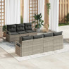 Zestaw Sof 8 pcs Jasnoszary polirattan