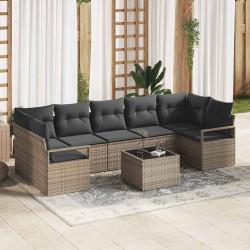 Zestaw Sof 8 pcs Szary polirattan