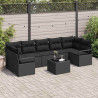 Zestaw Sof 8 pcs Czarny polirattan