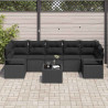 Zestaw Sof 8 pcs Czarny polirattan