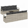 Zestaw Sof z poduszką 7 pcs Jasnoszary polirattan