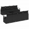 Zestaw Sof z poduszką 7 pcs Czarny polirattan