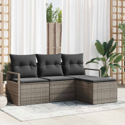 Zestaw Sof 4 pcs Szary polirattan