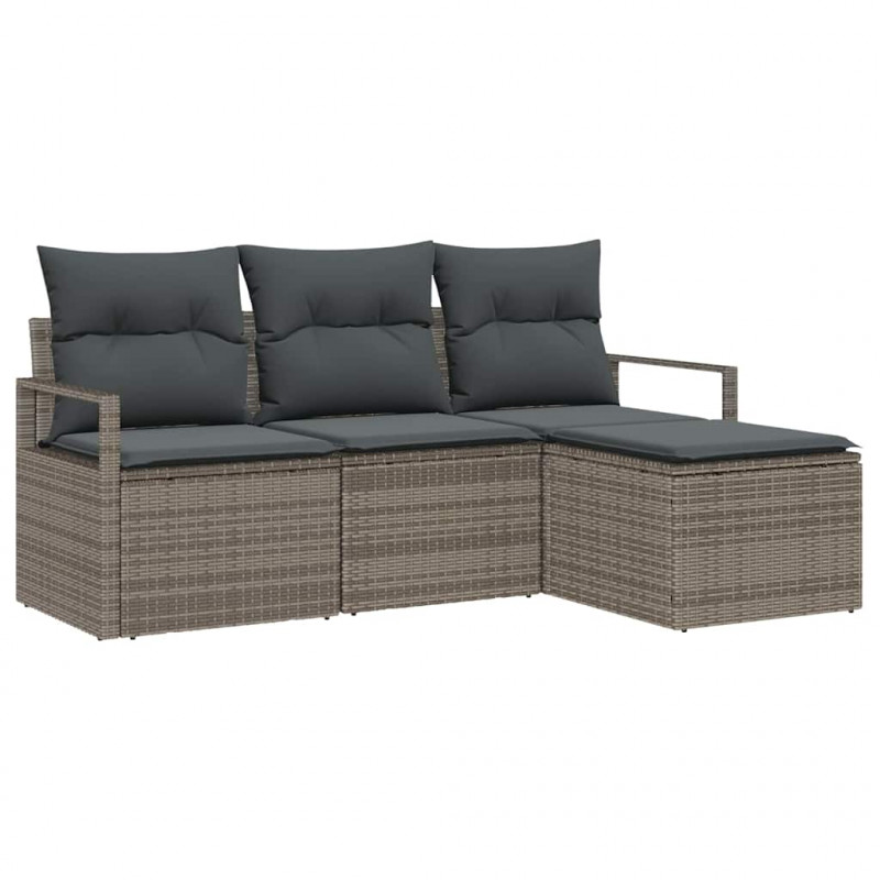 Zestaw Sof 4 pcs Szary polirattan