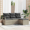 Zestaw Sof 4 pcs Jasnoszary polirattan