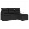 Zestaw Sof 4 pcs Czarny polirattan