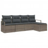 Zestaw Sof 5 pcs Szary polirattan