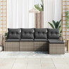 Zestaw Sof 5 pcs Szary polirattan