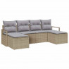Zestaw Sof 6 pcs Beżowy polirattan