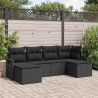 Zestaw Sof 6 pcs Czarny polirattan