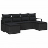 Zestaw Sof 6 pcs Czarny polirattan