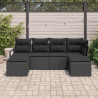 Zestaw Sof 6 pcs Czarny polirattan