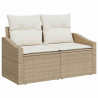 Zestaw Sof z poduszką 3 pcs Beżowy polirattan