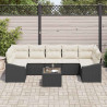 Zestaw Sof Czarny i kremowy 55 x 55 x 37 cm polirattan
