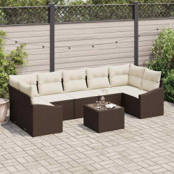 Zestaw Sof Brązowy i Kremowy 55 x 55 x 37 cm polirattan
