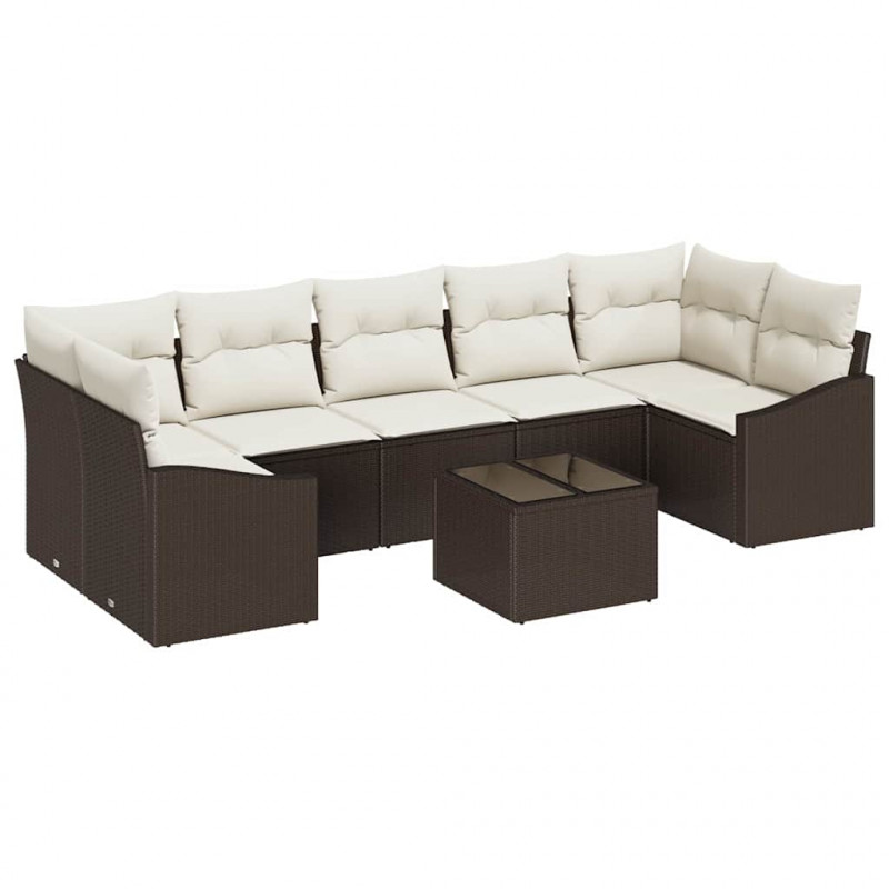 Zestaw Sof Brązowy i Kremowy 55 x 55 x 37 cm polirattan