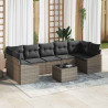 Zestaw Sof z poduszką Szary 55 x 55 x 37 cm polirattan