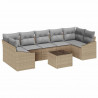 Zestaw Sof Beżowy i jasnoszary 55 x 55 x 37 cm polirattan