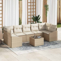 Zestaw Sof Beżowy i kremowy 55 x 55 x 37 cm polirattan