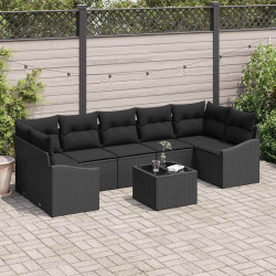 Zestaw Sof z poduszką Czarny 55 x 55 x 37 cm polirattan