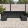 Zestaw Sof z poduszką 9 pcs Czarny polirattan