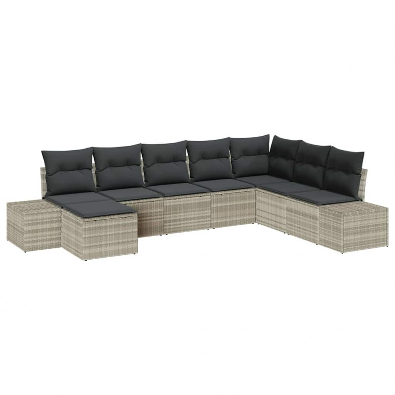 Zestaw Sof na Ogród z poduszką 8 pcs polirattan