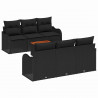 Zestaw Sof na Ogród z poduszką 7 pcs Czarny polirattan