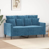 Sofa 2-osobowa, niebieski, 120 cm, tapicerowana aksamitem