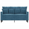 Sofa 2-osobowa, niebieski, 120 cm, tapicerowana aksamitem