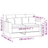 Sofa 2-osobowa, niebieski, 120 cm, tapicerowana aksamitem