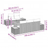Zestaw Sof na Ogród z poduszką 6 pcs Beżowy Polirattan