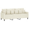 Sofa 3-osobowa, kremowy, 180 cm, tapicerowana aksamitem
