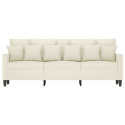 Sofa 3-osobowa, kremowy, 180 cm, tapicerowana aksamitem