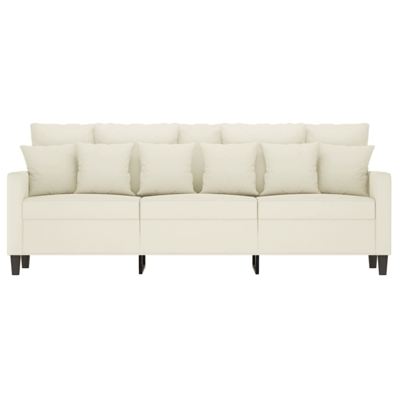 Sofa 3-osobowa, kremowy, 180 cm, tapicerowana aksamitem