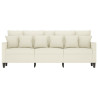 Sofa 3-osobowa, kremowy, 180 cm, tapicerowana aksamitem