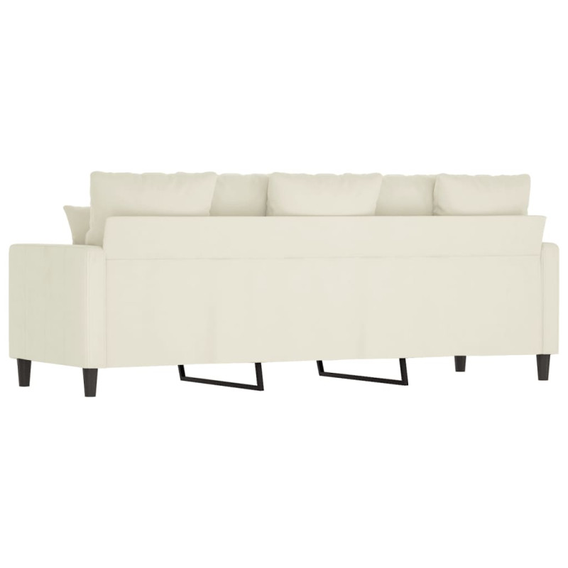 Sofa 3-osobowa, kremowy, 180 cm, tapicerowana aksamitem