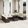 Zestaw Sof na Ogród z poduszką 11 pcs Brązowy Polirattan