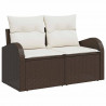 Zestaw Sof na Ogród z poduszką 6 pcs Brązowy polirattan
