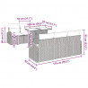 Zestaw Sof na Ogród z poduszką 7 pcs Beżowy Polirattan