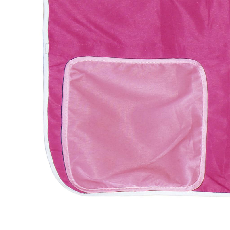 Dziecięce łóżko na antresoli, z tunelem, różowe, 90x200 cm
