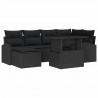 Zestaw Sof na Ogród z poduszką 7 pcs Czarny
