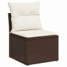 Zestaw Sof na Ogród z poduszką 9 pcs Brązowy i kremowy
