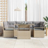 Zestaw Sof na Ogród z przechowywaniem 7 pcs Beżowy polirattan